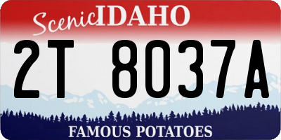 ID license plate 2T8037A
