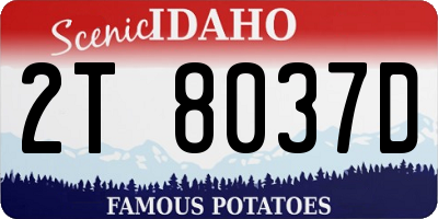 ID license plate 2T8037D