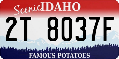 ID license plate 2T8037F