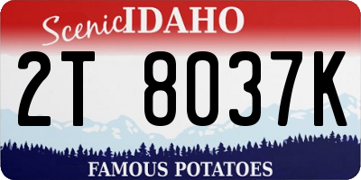 ID license plate 2T8037K