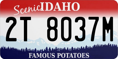 ID license plate 2T8037M