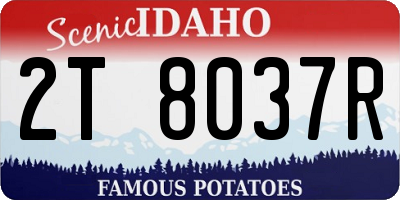 ID license plate 2T8037R