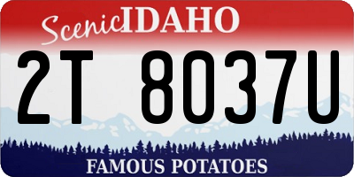 ID license plate 2T8037U