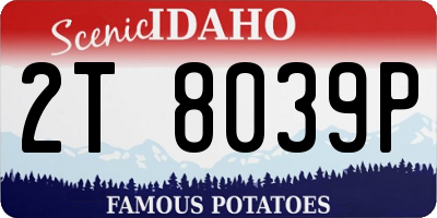 ID license plate 2T8039P