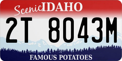 ID license plate 2T8043M