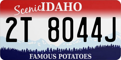 ID license plate 2T8044J