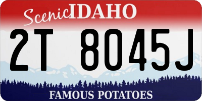 ID license plate 2T8045J