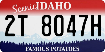 ID license plate 2T8047H