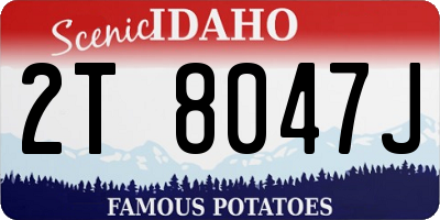 ID license plate 2T8047J