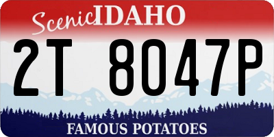 ID license plate 2T8047P