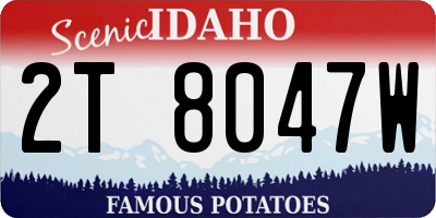 ID license plate 2T8047W