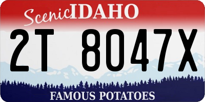 ID license plate 2T8047X