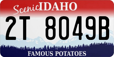 ID license plate 2T8049B