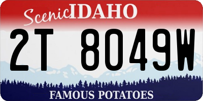 ID license plate 2T8049W