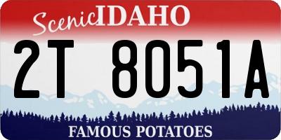 ID license plate 2T8051A