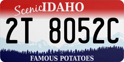 ID license plate 2T8052C
