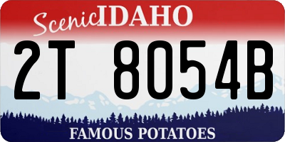 ID license plate 2T8054B