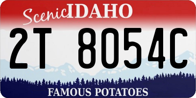 ID license plate 2T8054C