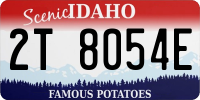 ID license plate 2T8054E