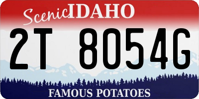 ID license plate 2T8054G