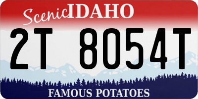 ID license plate 2T8054T