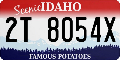 ID license plate 2T8054X
