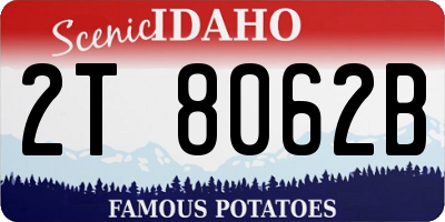 ID license plate 2T8062B
