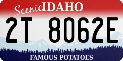 ID license plate 2T8062E