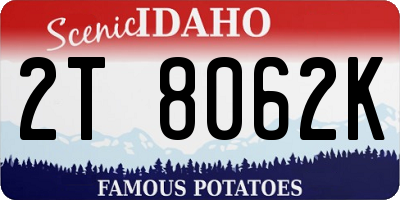 ID license plate 2T8062K