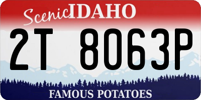 ID license plate 2T8063P