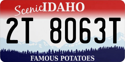 ID license plate 2T8063T