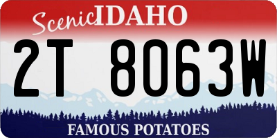 ID license plate 2T8063W