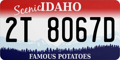 ID license plate 2T8067D