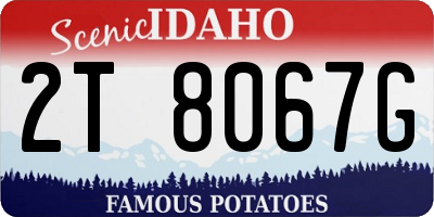 ID license plate 2T8067G