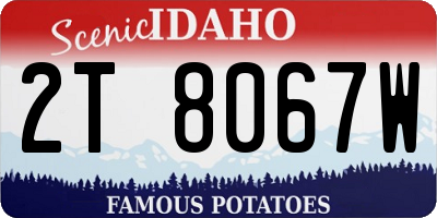 ID license plate 2T8067W