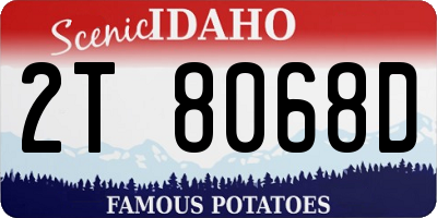 ID license plate 2T8068D