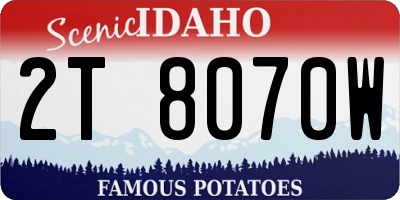 ID license plate 2T8070W
