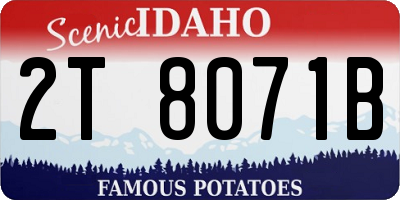 ID license plate 2T8071B