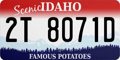 ID license plate 2T8071D