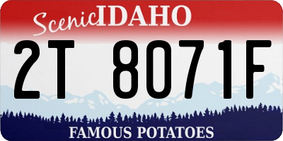 ID license plate 2T8071F
