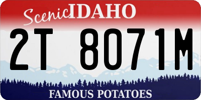 ID license plate 2T8071M