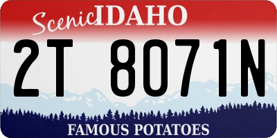 ID license plate 2T8071N