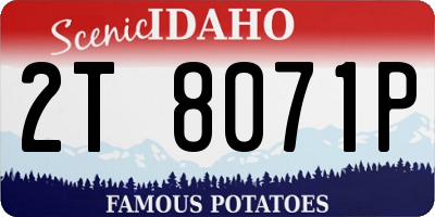 ID license plate 2T8071P