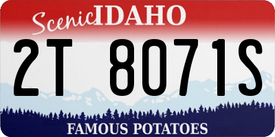 ID license plate 2T8071S
