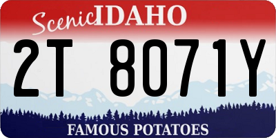 ID license plate 2T8071Y