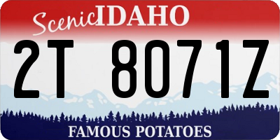 ID license plate 2T8071Z