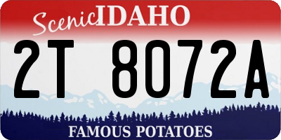 ID license plate 2T8072A