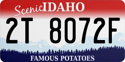 ID license plate 2T8072F