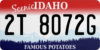 ID license plate 2T8072G