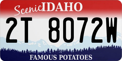 ID license plate 2T8072W